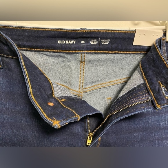 Old Navy Pop Skinny Icon Jeans, Plus Size 24 Blue Denim Slim Fit - Picture 6 of 12